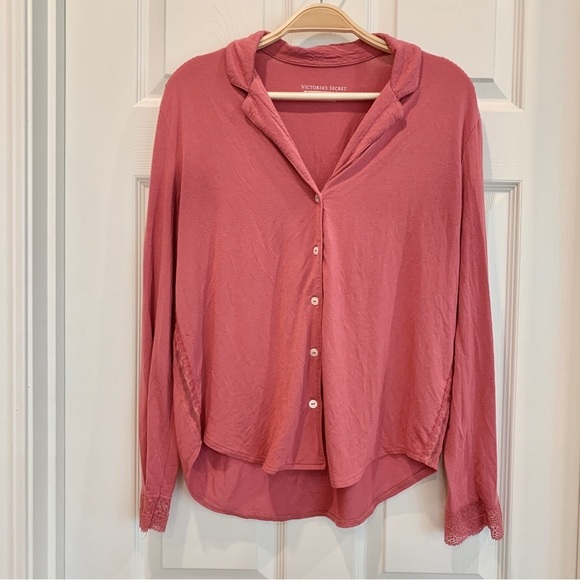 Victoria’s Secret Lady Pink Heavenly Modal Long Sleeves Pajama Top - Picture 1 of 10